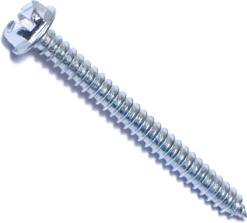 Vista 18 de Hard-to-Find Fastener 014973265397 Tornillos de chapa de arandela hexagonal ranurada, 8 x 3/8, pieza-100, zinc