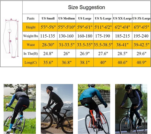 Vista 5 de sponeed - Mallas de ciclismo para hombre, acolchadas, 4D, para ciclismo de carretera