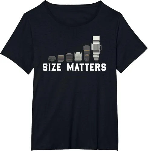 Vista 11 de Photography Camera Lens Size Matter Photographer Shutterbug Camiseta Negro