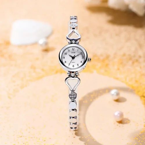 Vista 3 de Gosasa Reloj de pulsera de cuarzo para mujer, reloj elegante para mujer, impermeable, correa de acero inoxidable, reloj de lujo para mujer