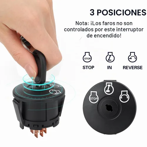 Vista 2 de Interruptor de encendido para Bad Boy con llaves, cortacésped, interruptor de 5 terminales para Craftsman Troy-Bilt MTD Cub Cadet Husqvarna JD AYP