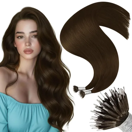 Vista 11 de Moresoo Micro Link - Extensiones de cabello humano de color rubio oscuro y rubio ceniza, extensiones de cabello humano real para boda, 2.01 oz