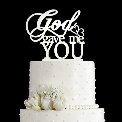 Vista 9 de Decoración para tartas de boda God Gave Me You (negro)