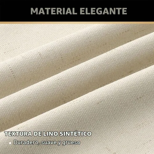 Vista 4 de PrinceDeco Cortinas con textura de lino 100% opacas de 64 pulgadas de largo, juego de 2 paneles de cortinas de lino opacas con forro aislante Arena