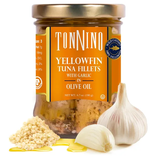 Vista 10 de Tonnino Filetes de atún bajos en calorías y sin gluten de aleta amarilla en aceite de oliva, 6.3 onzas, chile tailandés picante (paquete de 6))