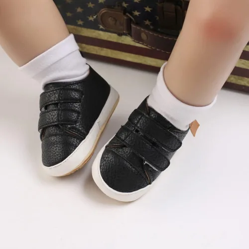 Vista 6 de Clowora Zapatos para bebés niños y niñas, suela de goma antideslizante, zapatos de cuna para recién nacidos, mocasines planos.