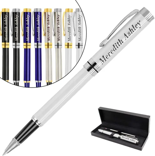 Vista 10 de Aolun Bolígrafos personalizados, bolígrafo grabado personalizado, perfecto para cumpleaños, negocios, fiestas con nombre, eslogan o logotipo, tinta