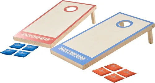 Vista 10 de Backyard Hero Juego de Cornhole de 4 x 2 pies con tablas resistentes al agua y marco de aluminio, 8 bolsas de frijoles ACA y diseño plegable