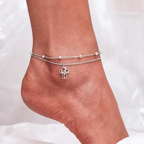 Vista 69 de CHIC & ARTSY Tobilleras de plata de ley S925 para mujer, pulsera de tobillo ajustable multicapa para playa, joyería de verano para mujer, de 10 a 11