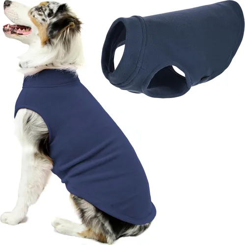 Vista 41 de Gooby - Chaleco de Vellón Elástico, Chaleco de Vellón Tipo Pullover Chaqueta Suéter para Perros, Azul Argyle, Extra Pequeño