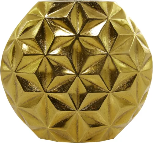 Vista 3 de CosmoLiving by Cosmopolitan Jarrón decorativo geométrico de metal de aluminio para centro de mesa, florero para decoración del hogar, 12 x 4 x 11