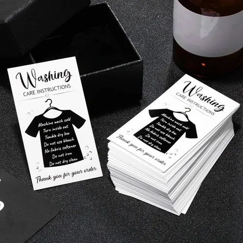Vista 4 de Zonon - 100 tarjetas de instrucciones de lavado de camisetas con gráfico