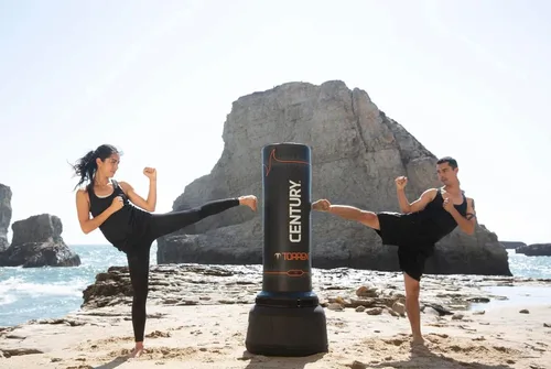 Vista 8 de Bolsas de boxeo autoportantes Century Torrent - Opciones T1 o T2 Bolsa de entrenamiento negra autoportante Ideal para artes marciales, boxeo