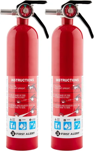 Vista 9 de First Alert DHOME1 Extintor de incendios estándar recargable para el hogar, clasificación UL 1-A:10-B:C, peltre