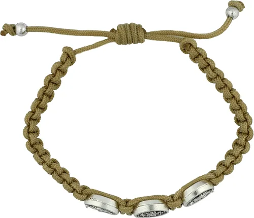 Vista 2 de Pulsera tejida con cuentas de medalla milagrosa Gran regalo católico para primera comunión y confirmación Ajustable para un ajuste cómodo