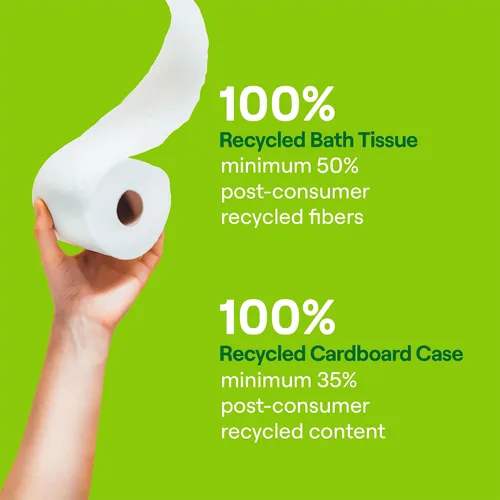 Vista 5 de Seventh Generation - Papel higiénico (2 capas, 100 % papel reciclado, 500 hojas, 60 unidades), color blanco 500 Sheets Per Roll, Extra Soft &