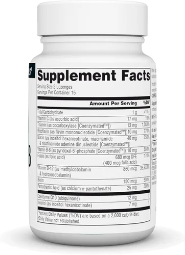 Vista 2 de Source Naturals Coenzymate B Complex - Sabor a menta que se derrite en la boca - Vitaminas B - 30 pastillas