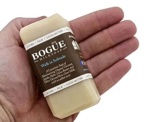 Vista 3 de Jabón de leche de cabra de lujo hecho a mano - N.5 walk in Solitude - Sin perfume con coco orgánico, jojoba y manteca de cacao