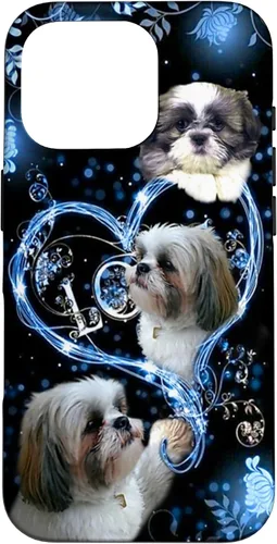 Vista 20 de Funda para PC iPhone 16 I Love Shih Tzu Dogs Flowers Heart Shih Tzu Metal