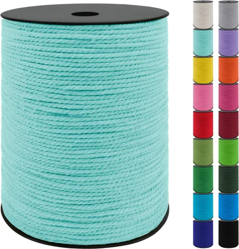 Vista 18 de JeogYong Cordón de algodón de 10mm, 22.86 metros de cuerda natural para macramé, hilo de 3 hebras torcido, cuerda para macramé para manualidades