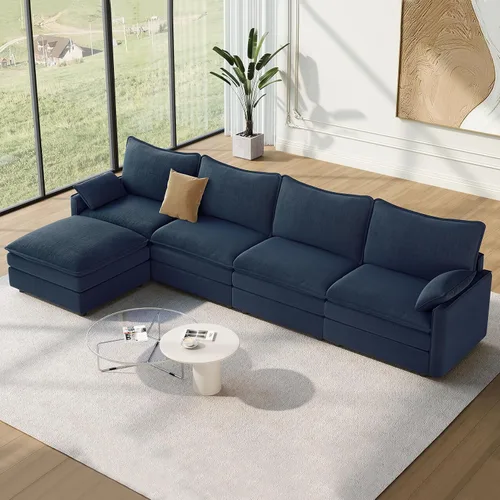 Vista 71 de Vesgantti Sofá modular de 108 pulgadas, cómodo sofá de nube con asiento profundo otomano movible, sofá modular en forma de L, sofás seccionales