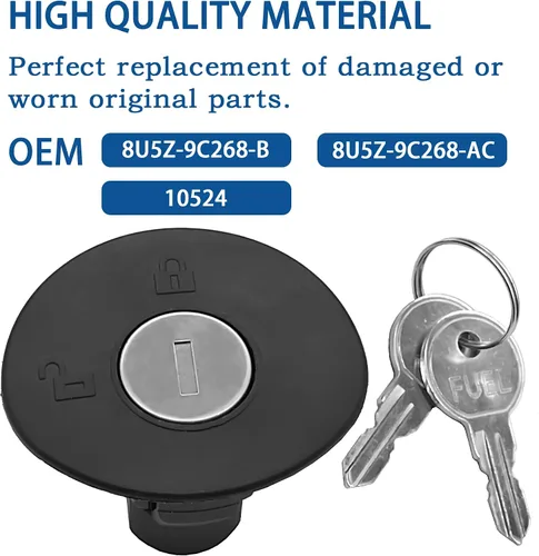 Vista 3 de Tapa de Gasolina con Llave Tapa de Tanque de Combustible Compatible con Ford F150, Edge, Escape, Expedition, Explorer, Focus, Fusion, Taurus