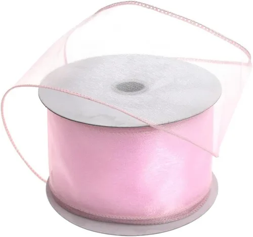 Vista 29 de Homeford Cinta de gasa transparente con borde con alambre, 25 yardas (1-1/2 pulgadas, belleza)