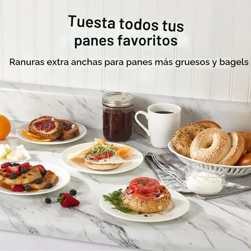 Vista 2 de Tostadora Hamilton Beach de ranura extraancha con selector de intensidad de tostado, apagado automático, botón de cancelación y función de expulsión