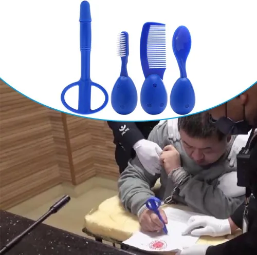 Vista 4 de Kit de cepillo de dientes, bolígrafo, peine, cuchara para suministros diarios de cárcel