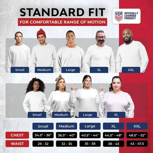 Vista 6 de The Victory Officially Licensed Unisex Adult USA National Soccer Team One Nation One Team Slogan Crewneck Sweatshirt