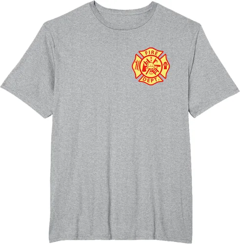 Vista 78 de Camiseta con logotipo de bomberos con símbolo de bombero, Negro