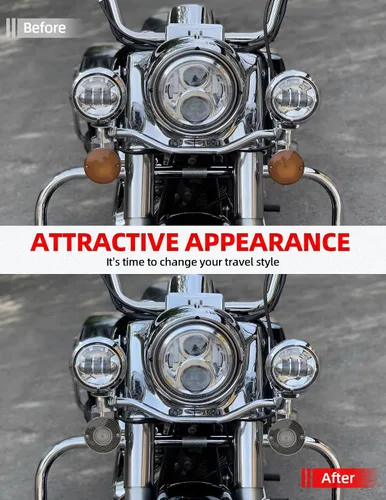 Vista 5 de Amazicha Smoke - Kit de cubiertas de lentes direccionales planas de 3 1/4 pulgadas compatible con Harley Davidson Touring Road King Road Glide