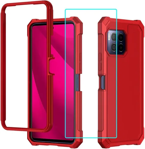 Vista 8 de Funda para T-Mobile Revvl 7 Pro 5G con protector de pantalla, protección de cuerpo completo, parte trasera de policarbonato suave, protección