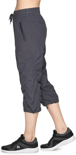 Vista 4 de RBX Active - Pantalón capri de cuerpo ligero y tejido elástico con cordón, moda para la mujer
