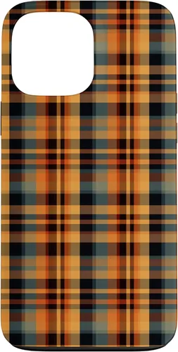 Vista 24 de Plaid Orange Brown Fall Harvest Muted Colors Print Pattern Case for iPhone 17