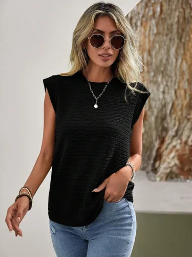 Vista 5 de Milumia Camiseta de manga casquillo con textura para mujer