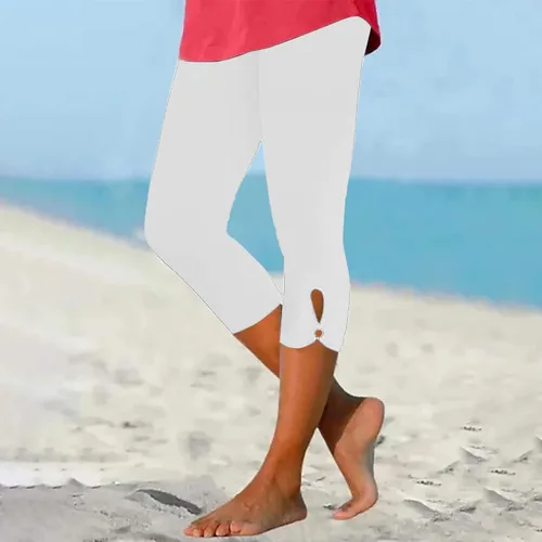 Vista 206 de Pantalones capri para mujer, estilo casual, de verano, elásticos, de cintura alta, pantalones de yoga, ajuste atlético, pantalones deportivos