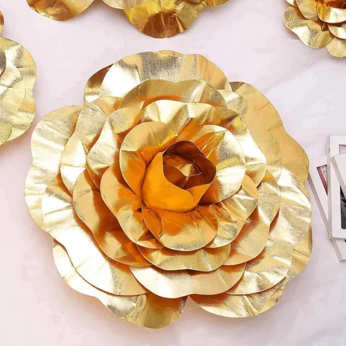 Vista 11 de Efavormart - Enormes rosas de espuma 3D para decoración de bodas, paquete de 2 flores artificiales blancas de 20 pulgadas, fondo de fiesta grande