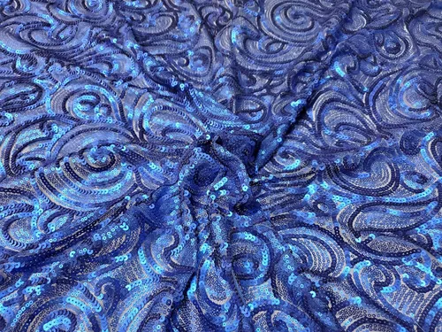 Vista 5 de The Spiral Sequin - Tela de lentejuelas rizadas de 3 pies y 1 yardas, sobre malla de polietileno, por el patio, tela de lentejuelas, mantel, lino
