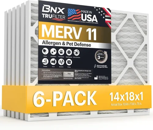 Vista 43 de BNX TruFilter - Filtro de aire MERV 11 de 10 x 10 x 1 pulgadas (paquete de 4) – Fabricado en Estados Unidos – Defensa contra Alérgenos Filtros