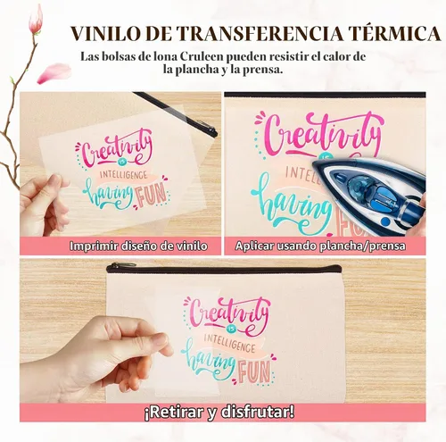 Vista 7 de Bolsa de lona en blanco con cremallera, bolsas de maquillaje a granel, bolsa multiusos de lona para lápices con cremallera resistente, bolsa