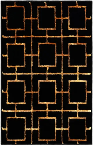 Vista 2 de Marilyn Monroe Glam Collection - Alfombra decorativa (2' x 3' 1" Rectángulo Negro y Oro)