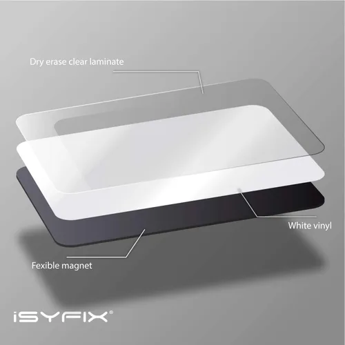 Vista 3 de iSYFIX Notas magnéticas de pizarra blanca de borrado en seco, 5.5 x 3.5 pulgadas, paquete de 6, rectangular, pizarra blanca magnética decorativa