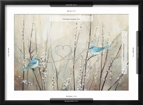 Vista 5 de ART.COM Lienzo enmarcado para pared, cuerda neutra de pájaros bonitos por Julia Purinton, decoración de animales, 18 x 12 pulgadas, marco negro