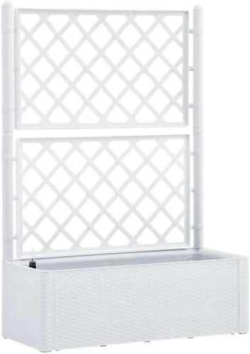Vista 12 de vidaXL Cama elevada para jardín con enrejado, cama elevada para flores y plantas, maceta con orificio de drenaje, uso en exteriores e interiores