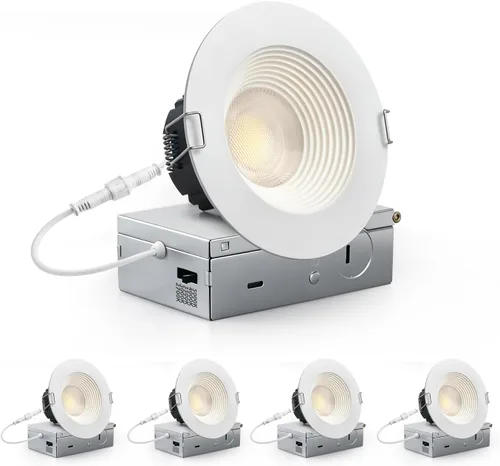 Vista 30 de Adetu lámpara de techo empotrable antirreflejos LED de 2 pulgadas, 5 CCT, con caja de conexiones, 2700K/3000K/4000K/5000K seleccionables, CRI90+, 8