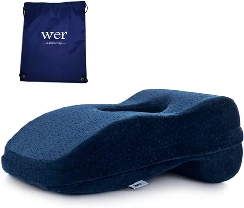 Vista 7 de WOWSEA Almohada suave con forma de dona, almohada ergonómica de algodón con memoria para dormir, almohada de siesta de escritorio de rebote lento