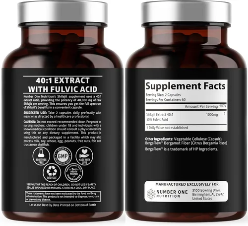 Vista 2 de Suplemento Shilajit puro del Himalaya para hombres y mujeres, [40,000 mg de fuerza máxima] contiene 50% de ácido fúlvico con más de 85 minerales