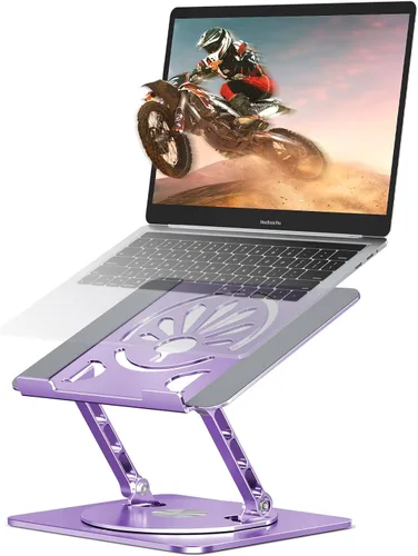 Vista 10 de Soporte ajustable para computadora de escritorio, base giratoria de 360°, elevador de aluminio para laptop, soporte ergonómico para oficina, hogar