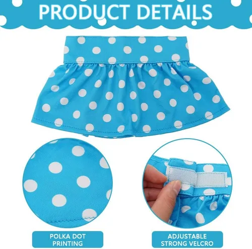 Vista 4 de Traje de baño de bikini para perro, vestido de baño para cachorro, ropa de playa para cachorro gatito (azul, XS)